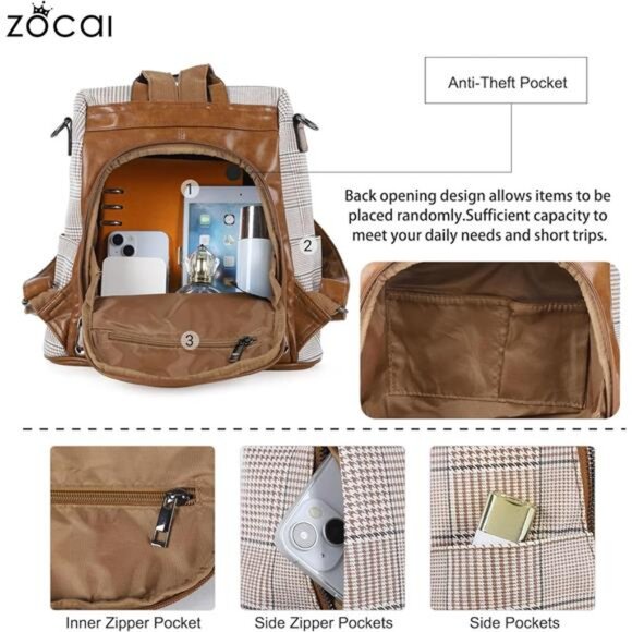 Backpack Purse for Women Fashion Backpack Purses PU Leather Daypacks Anti-Theft main image 4